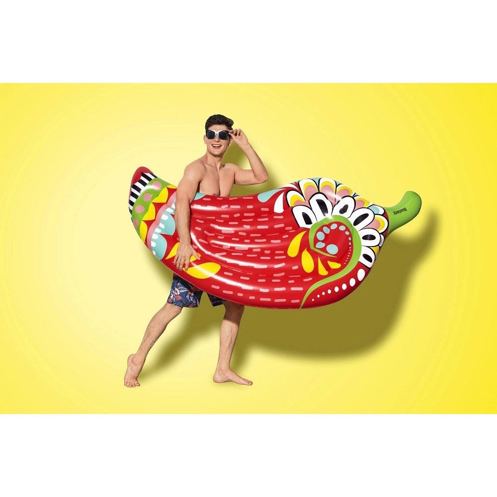 Trade Shop - Materassino Fashion Peperoncino Ispirazione Azteca 195x99 Cm Mare Piscina 43490 -