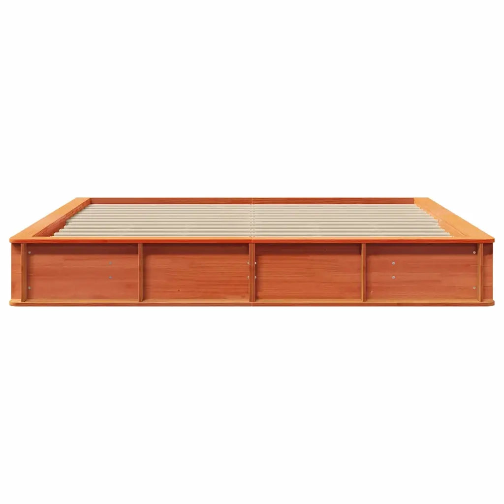 Struttura del letto Marrone cerato 200 x 200 cm Pino massello