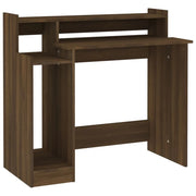 Scrivania tavolo postazione di lavoro mobile per computer studio e luci a LED rovere marrone 97 x 45 x 90 cm legno ingegnerizzato marrone 02_0023781