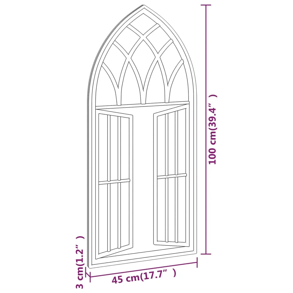 Specchio da Giardino Sabbia 100x45 cm in Ferro per Uso Esterno 318361