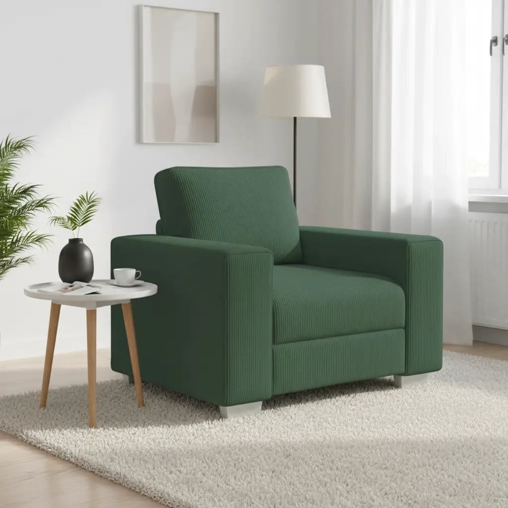 Divano Sedia Verde Scuro 100x77x82 cm Tessuto di Velluto a Coste 4105190