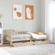 Dormeuse con Cassetti 80x200 cm in Legno Massello di Pino 3302098