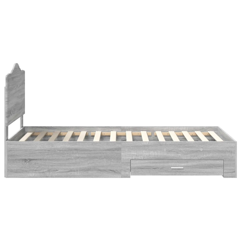 Struttura del letto Grigio Sonoma 90 x 200 cm Legno multistrato 3413653