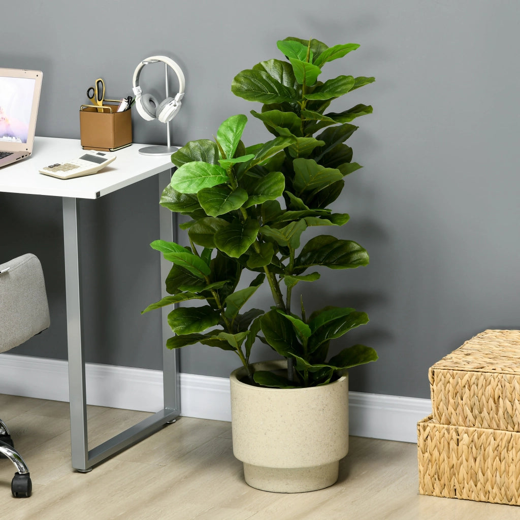2 Ficus Artificiali in Vaso ¨C zephmum ¨C Verde, 110 cm