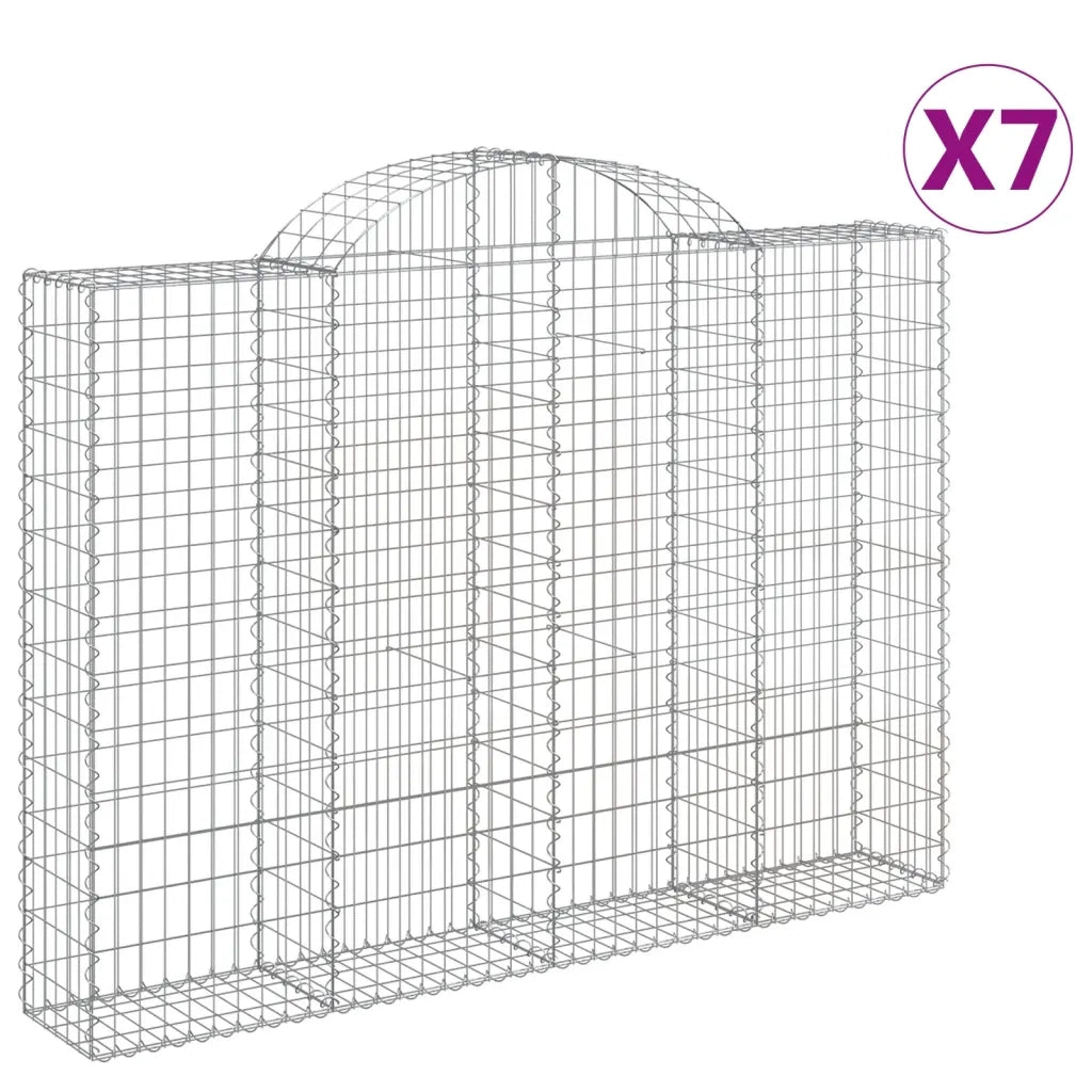 Cesti Gabbioni ad Arco 7 pz 200x30x140/160 cm Ferro Zincato 3146157