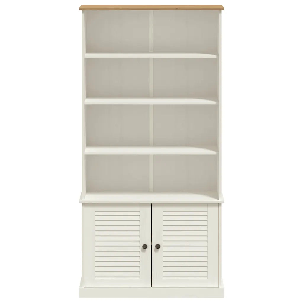 Libreria VIGO 85x35x170 cm in Legno Massello di Pino Bianco 353197