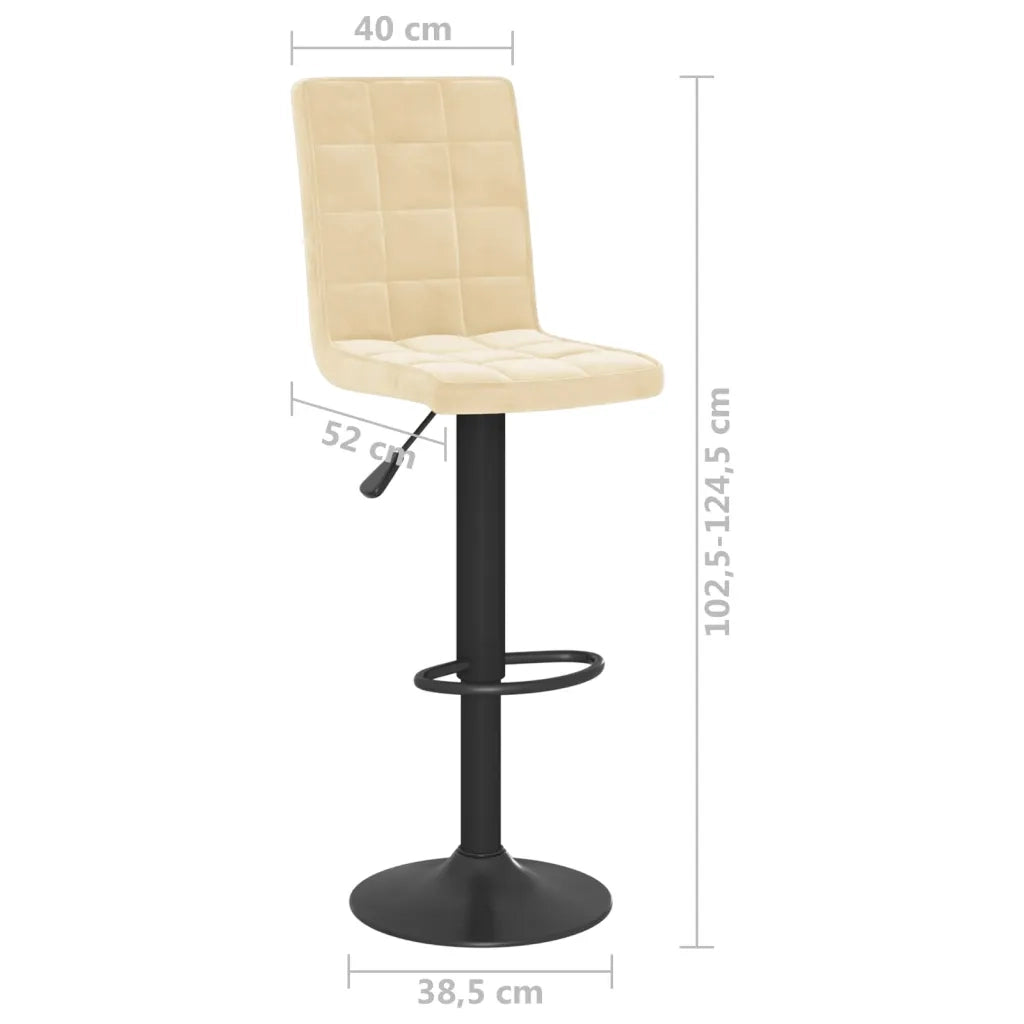 Sgabelli da Bar 2 pz Crema in Velluto 335762