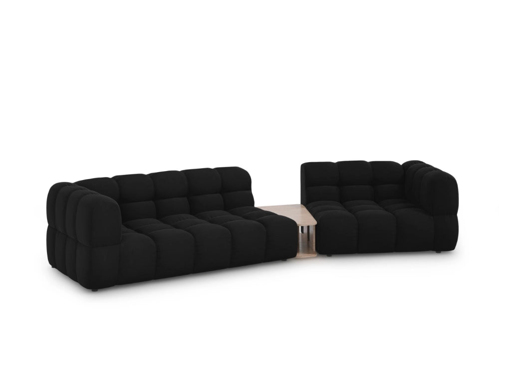 Cosmopolitan Design - Divano modulare destro "Sky" 3 posti in velluto nero 