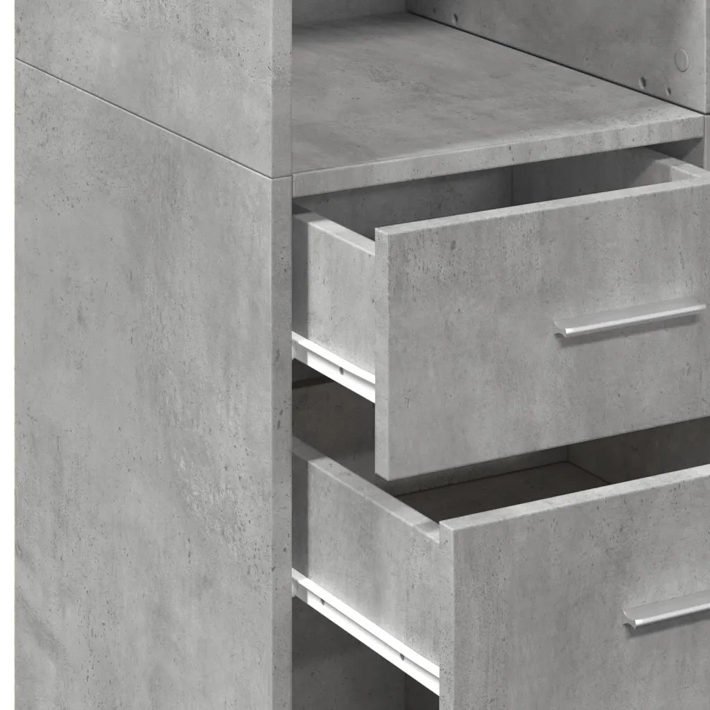 Credenza-Buffet-Armadio da cucina Grigio Cemento 70x42,5x185 cm in Legno Multistrato 279501