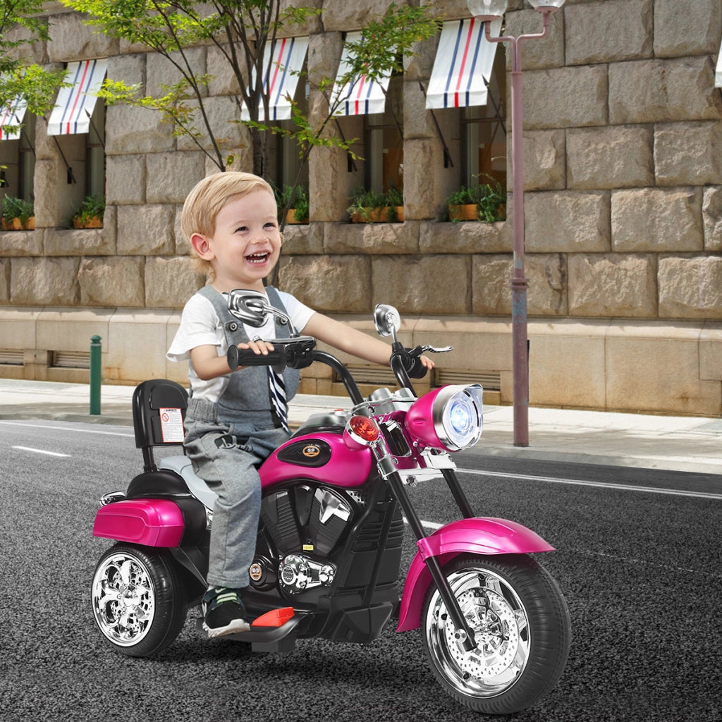 Moto in stile chopper per bambini e bambine, Moto cavalcabile alimentata a batteria Viola