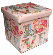 Biscottini Pouf contenitore richiudibile in ecopelle Praticissimo 38x38x38 realizzato