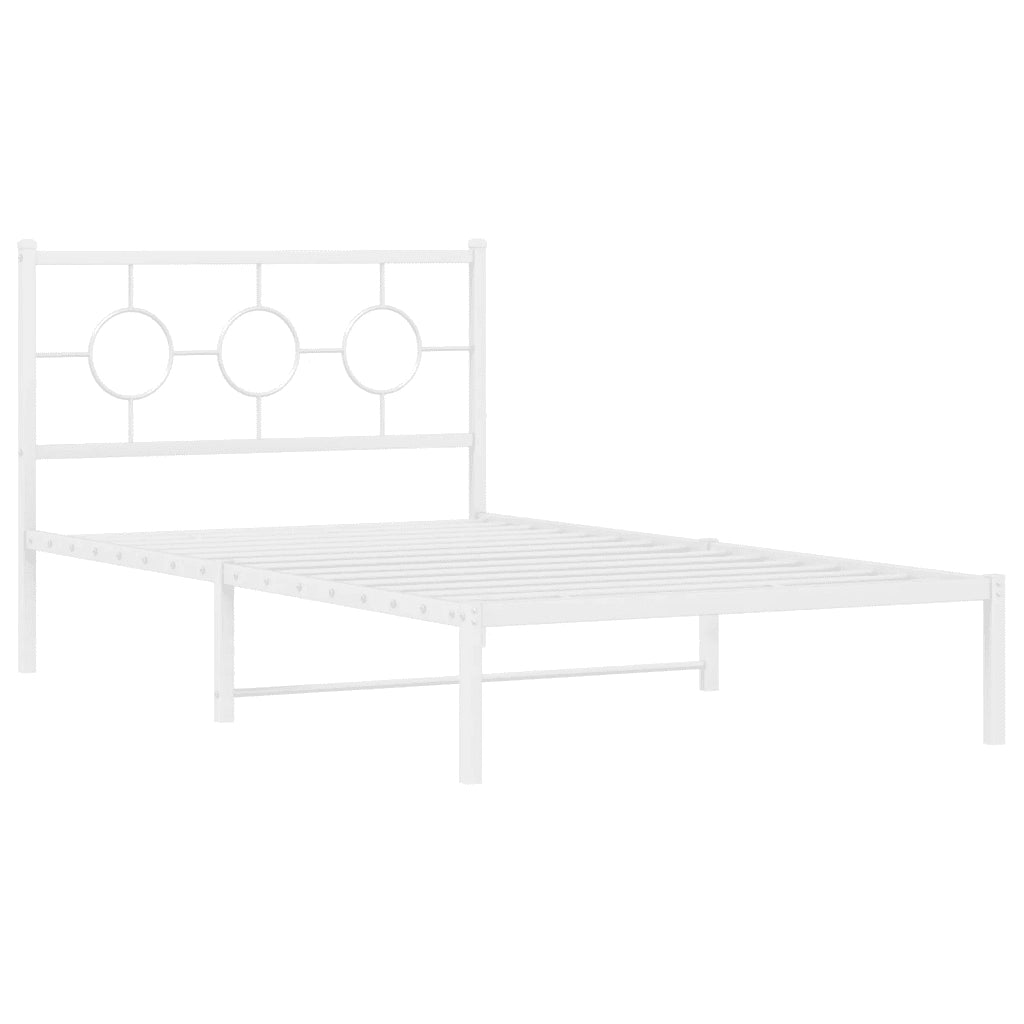 Giroletto con Testiera e Pediera-Struttura Letto Metallo Bianco 107x203 cm 936771