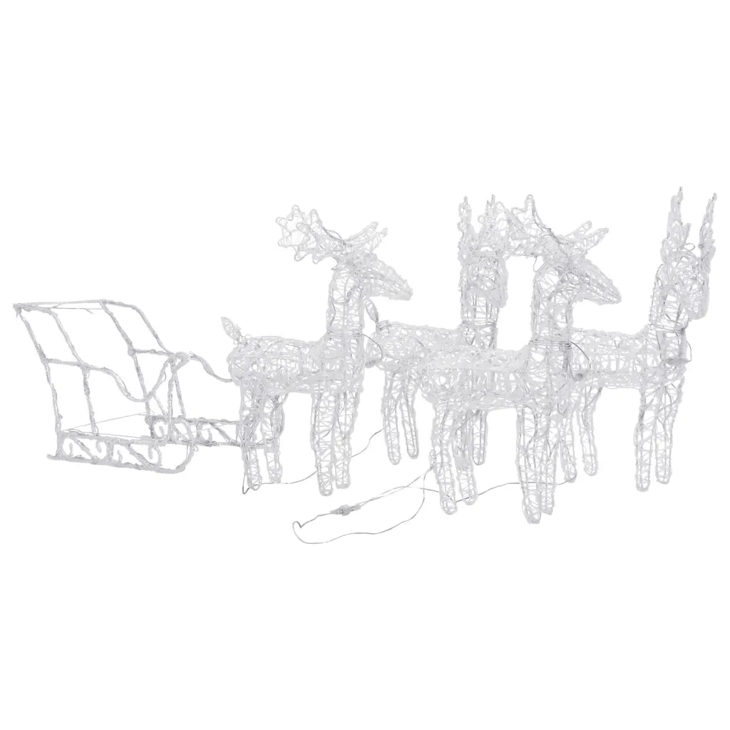 Decorazione Natalizia Renne e Slitta 280x28x55 cm in Acrilico 328530