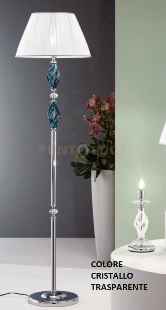 PIANTANA 1306 1 LUCE TRASPARENTE E CROMO ATTACCO E27 H.151+26CM