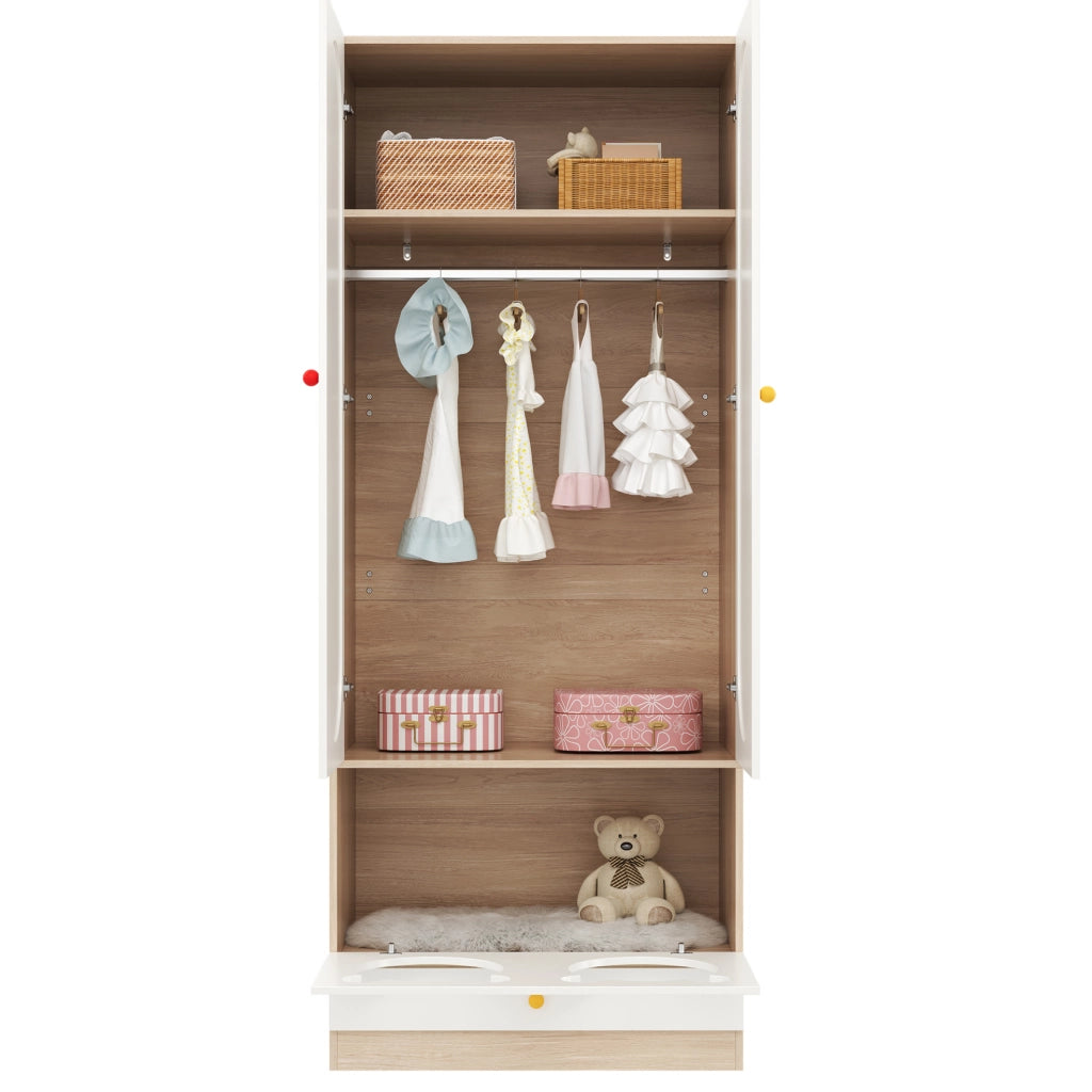 Armadio per bambini a 2 ante 80 x 50 x 200 cm
