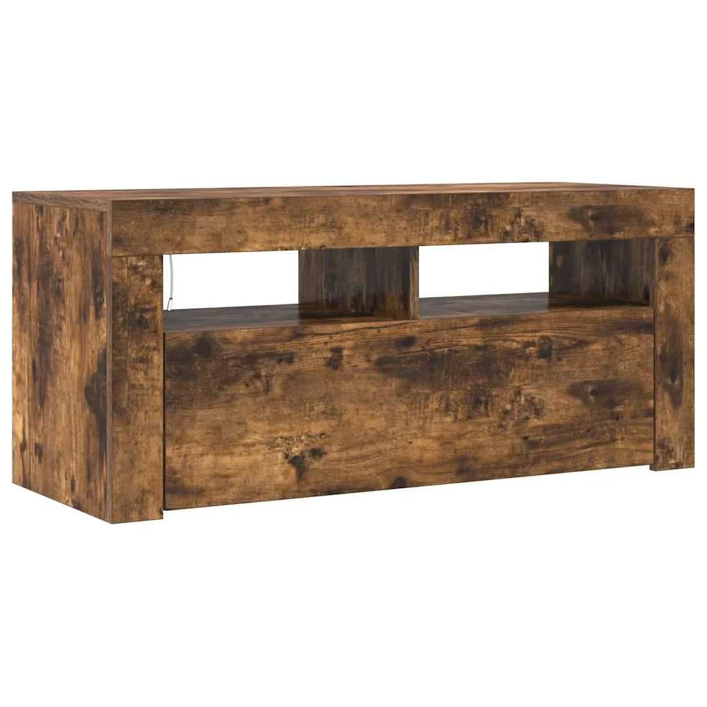 Mobile Porta TV con Luci LED Rovere Fumo 90x35x40 cm cod mxl 23127