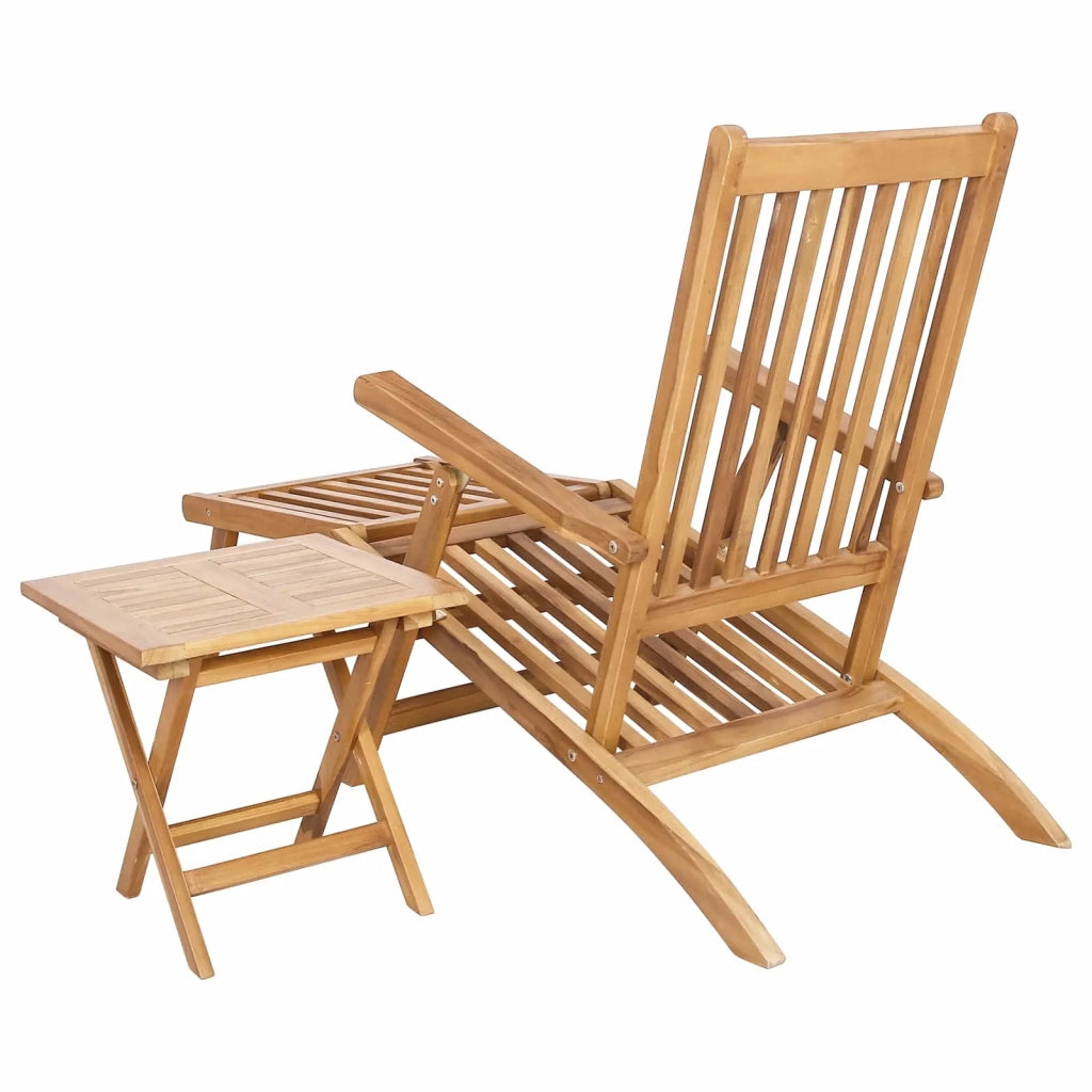 Sedia a sdraio pieghevole con tavolo 2 pcs Naturale 3426520