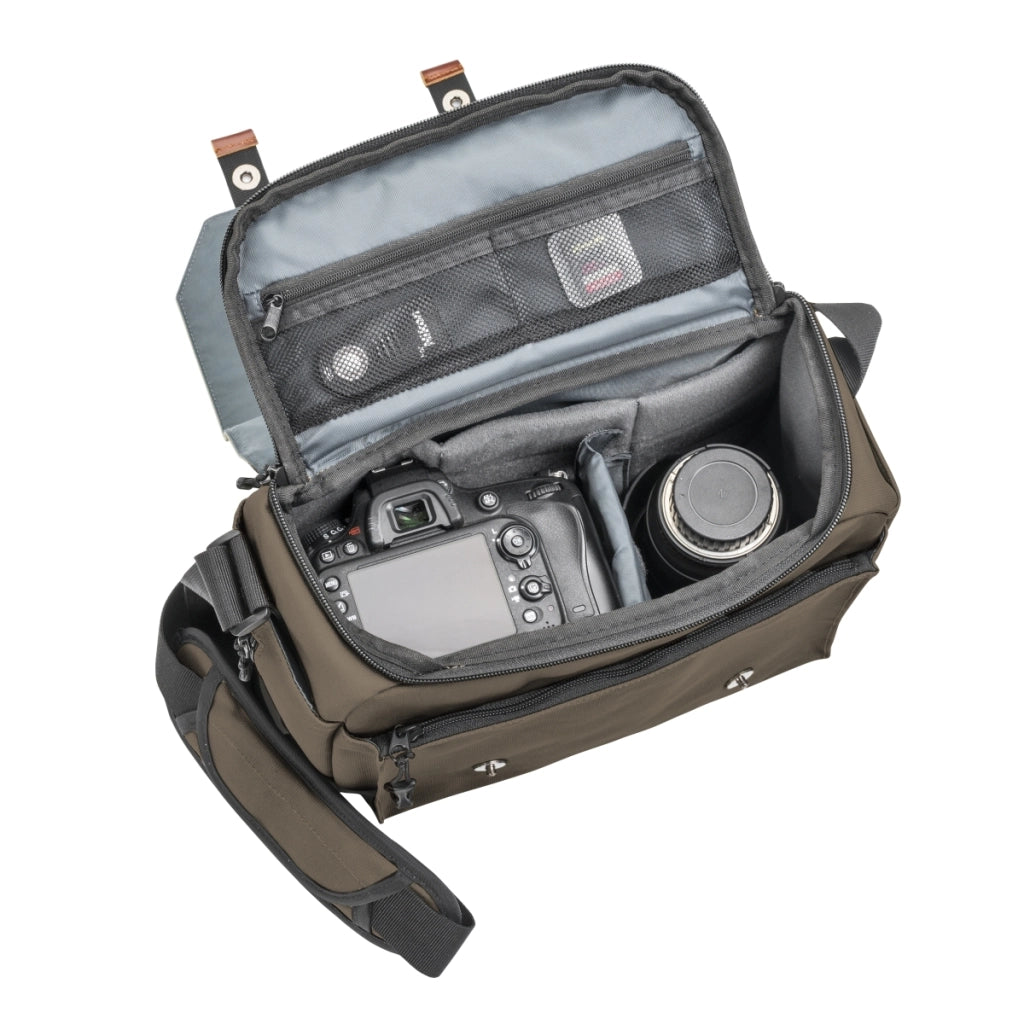Mantona borsa fotografica Milano grande marrone