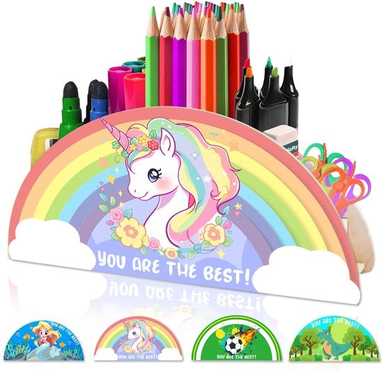 Organizzatore per scrivania in legno per bambini, contenitore multifunzionale per attrezzature da ufficio per bambini, organizzatore per scrivania, contenitori per matite e altri contenitori per attrezzature da ufficio