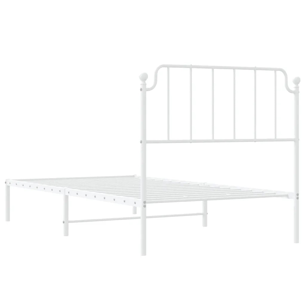 Giroletto con Testiera Metallo Bianco 100x190 cm 373930