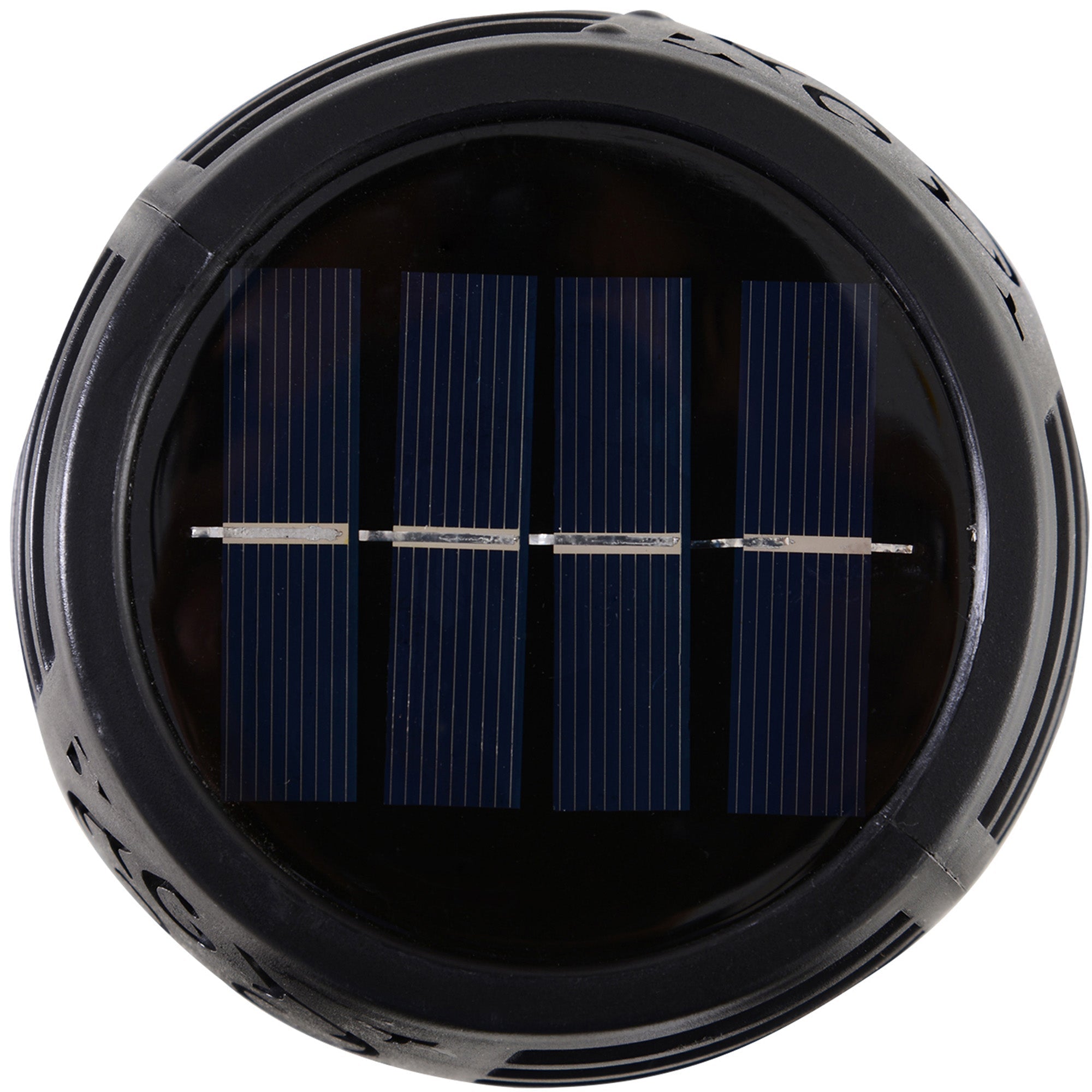 Set 4 Faretti Solari da Giardino Ø12x72 cm in Plastica Nero