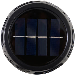Set 4 Faretti Solari da Giardino Ø12x72 cm in Plastica Nero