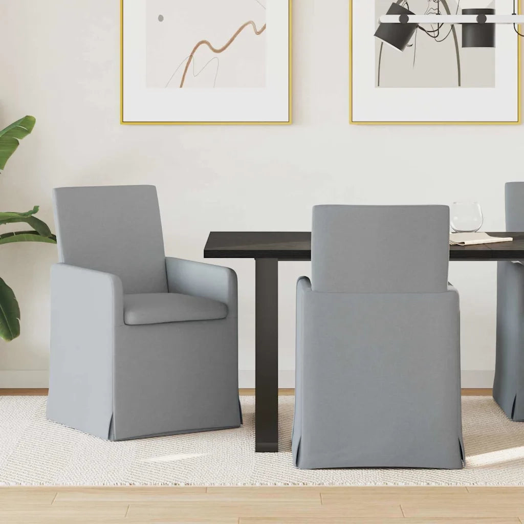 Sedie da pranzo 2 pcs Grigio chiaro 57 x 67 x 95 cm Tessuto 42017903