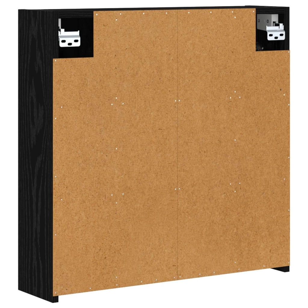 Mobiletto per specchio da bagno Rovere Nero 63,5 x 16 x 62,5 cm 889152