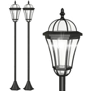 Lampada da Giardino Solare ¨C zephmum ¨C LED 6000K IP44 Nero 18.5¡Á129 cm