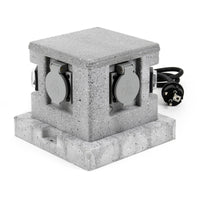 Presa multipla effetto granito per esterno 4 attacchi protezione IP44 2 interruttori