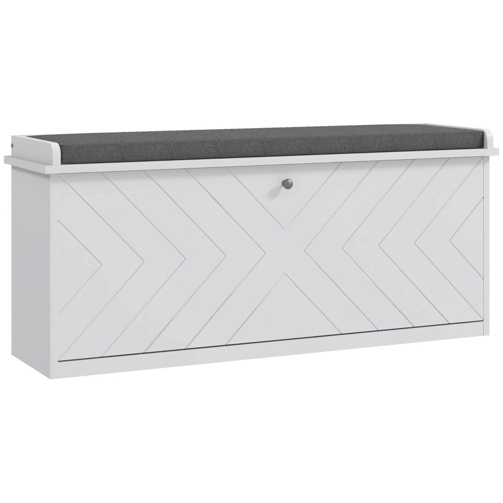 Panca con Scarpiera, Seduta e Ripiano Regolabile ¨C zephmum ¨C 100x48x26 Bianco