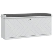 Panca con Scarpiera, Seduta e Ripiano Regolabile ¨C zephmum ¨C 100x48x26 Bianco
