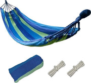 Hangmat da 280 x 100 cm - massimo 300 kg - comoda per il trasporto - blu/verde - ideale per il campeggio e il mare
