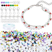 Kit per bracciale DIY - Glazen Kralen - Chiusure - Filo elastico - Creazione di perle - Creazione di gioielli - 500 pezzi di perle