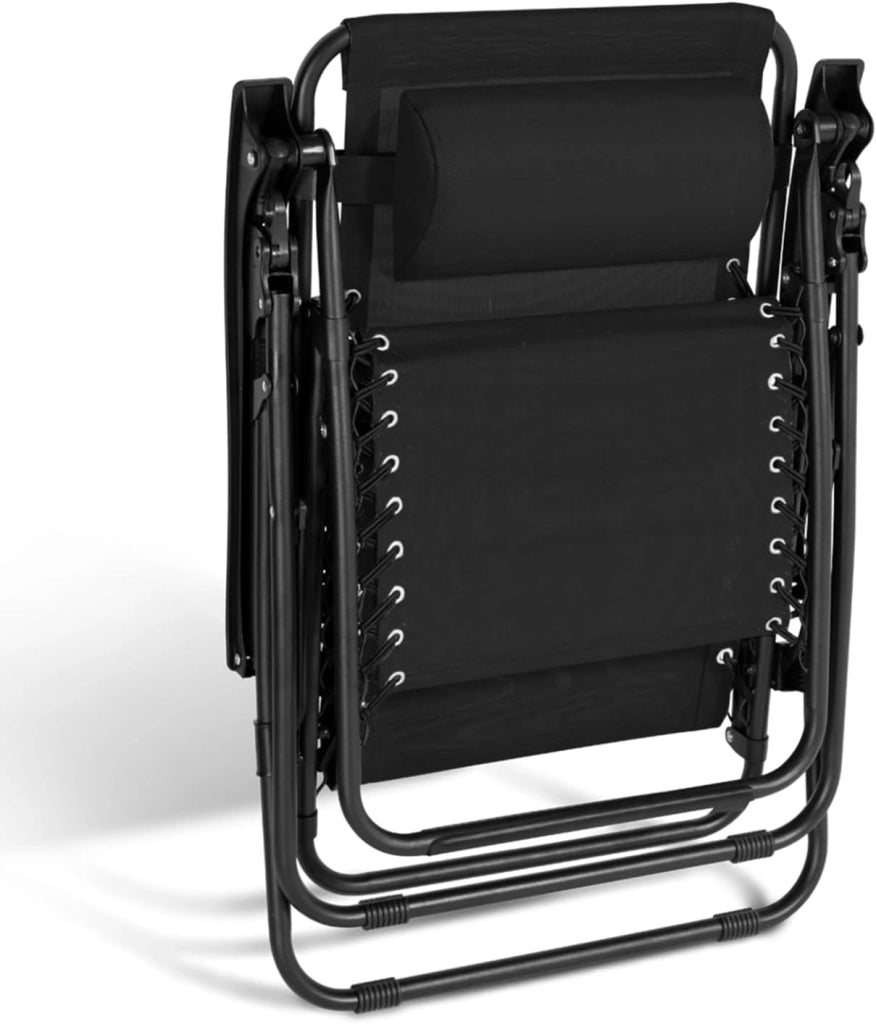 Set di 2 sedie da Giardino reclinabili Relax, Alto Comfort, Nero