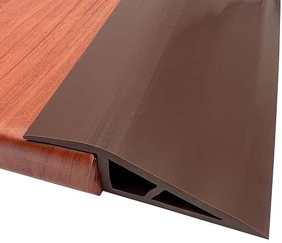Profilo di transizione 2M larghezza: 7cm, altezza: 2cm, profilo di transizione per porte, strisce di copertura del pavimento autofissanti, profilo di regolazione di altezza, binario per porte, binario di transizione (1, marrone scuro, 2M*(7cm*2cm))