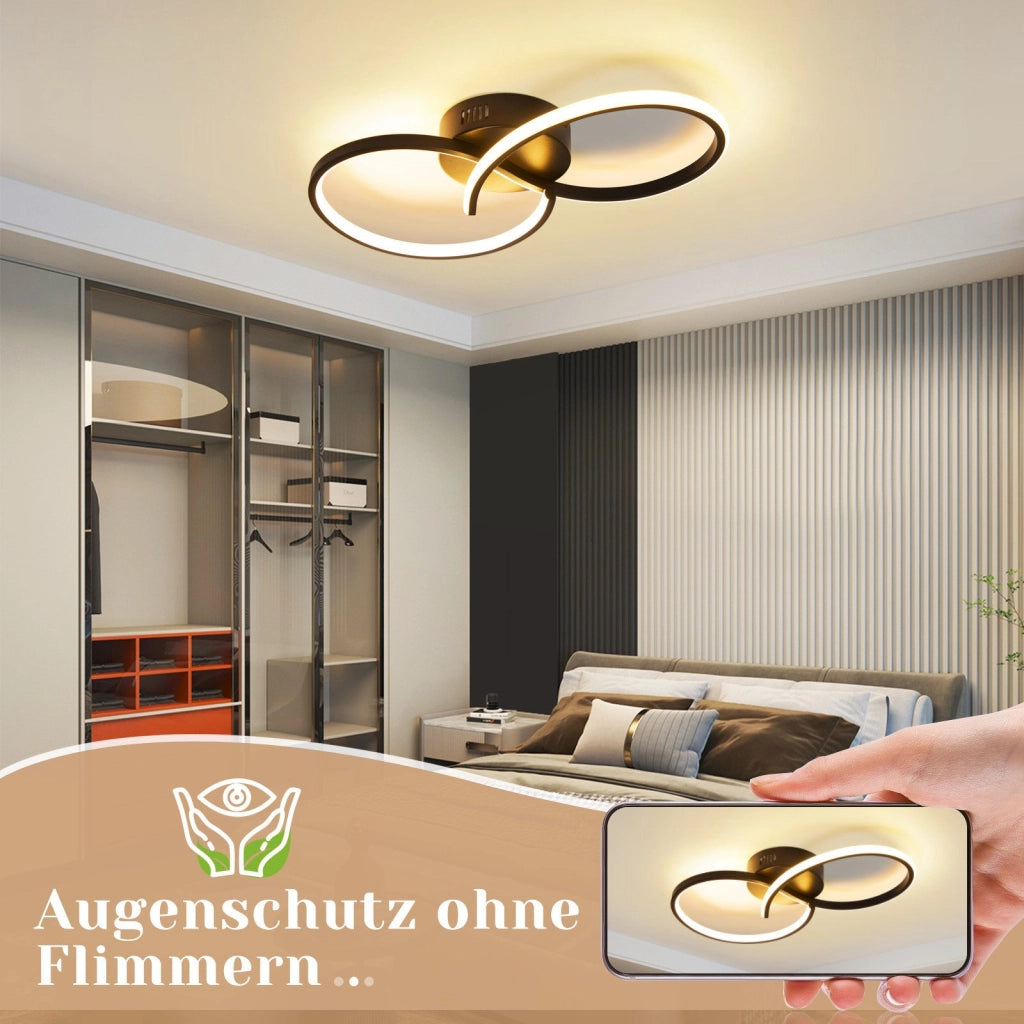 ZMH Lampada da soffitto LED nera 12W 3000K bianco caldo per soggiorno camera letto cucina corridoio