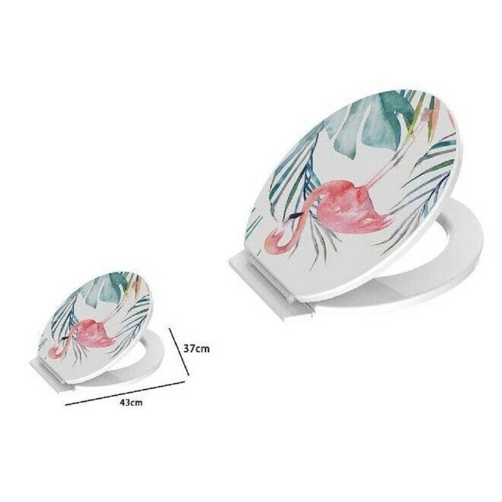 Trade Shop - Sedile Coprivaso Wc Water Copriwater Bagno In Pvc Universale Fenicottero 59027 -