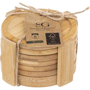 Set 6 Sottobicchieri in Bambù con Rack
