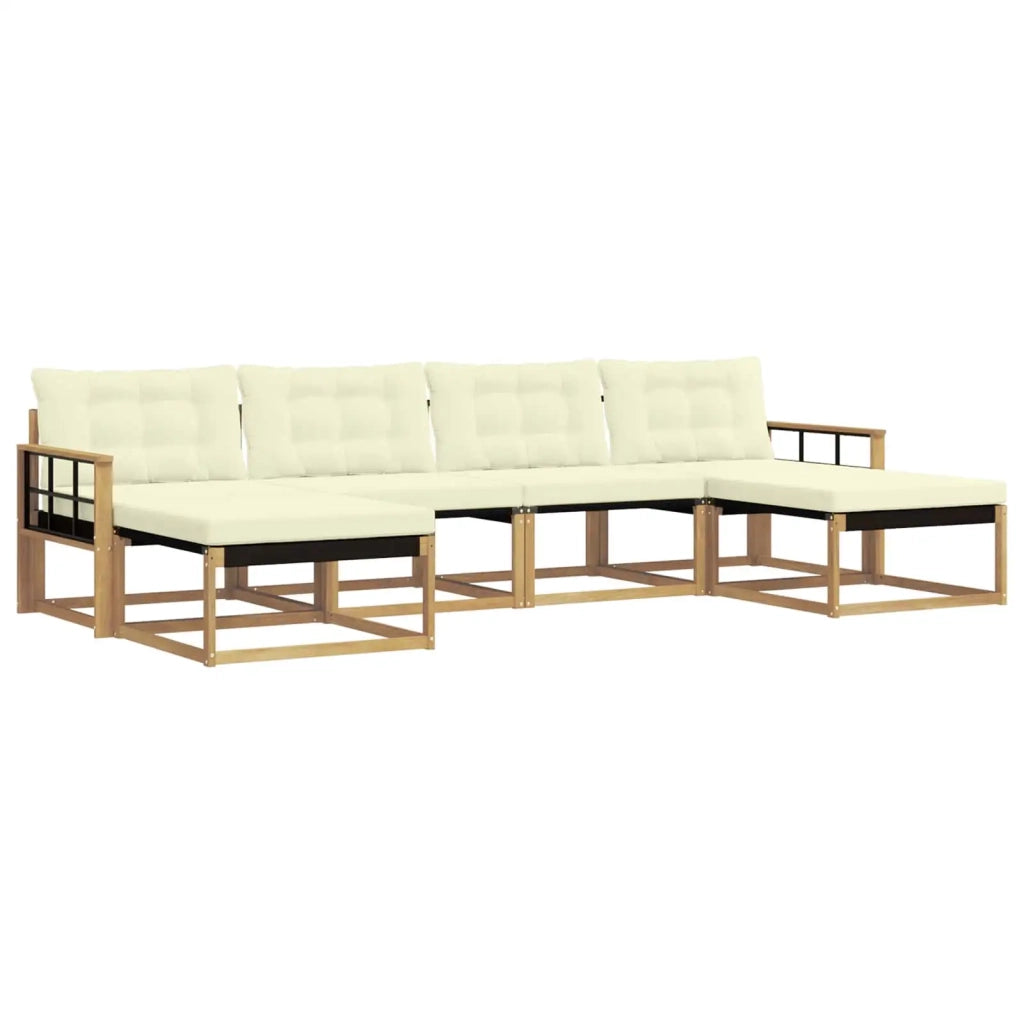Set di divani da esterno con cuscino 6 pcs Bianco e Crema 3388952
