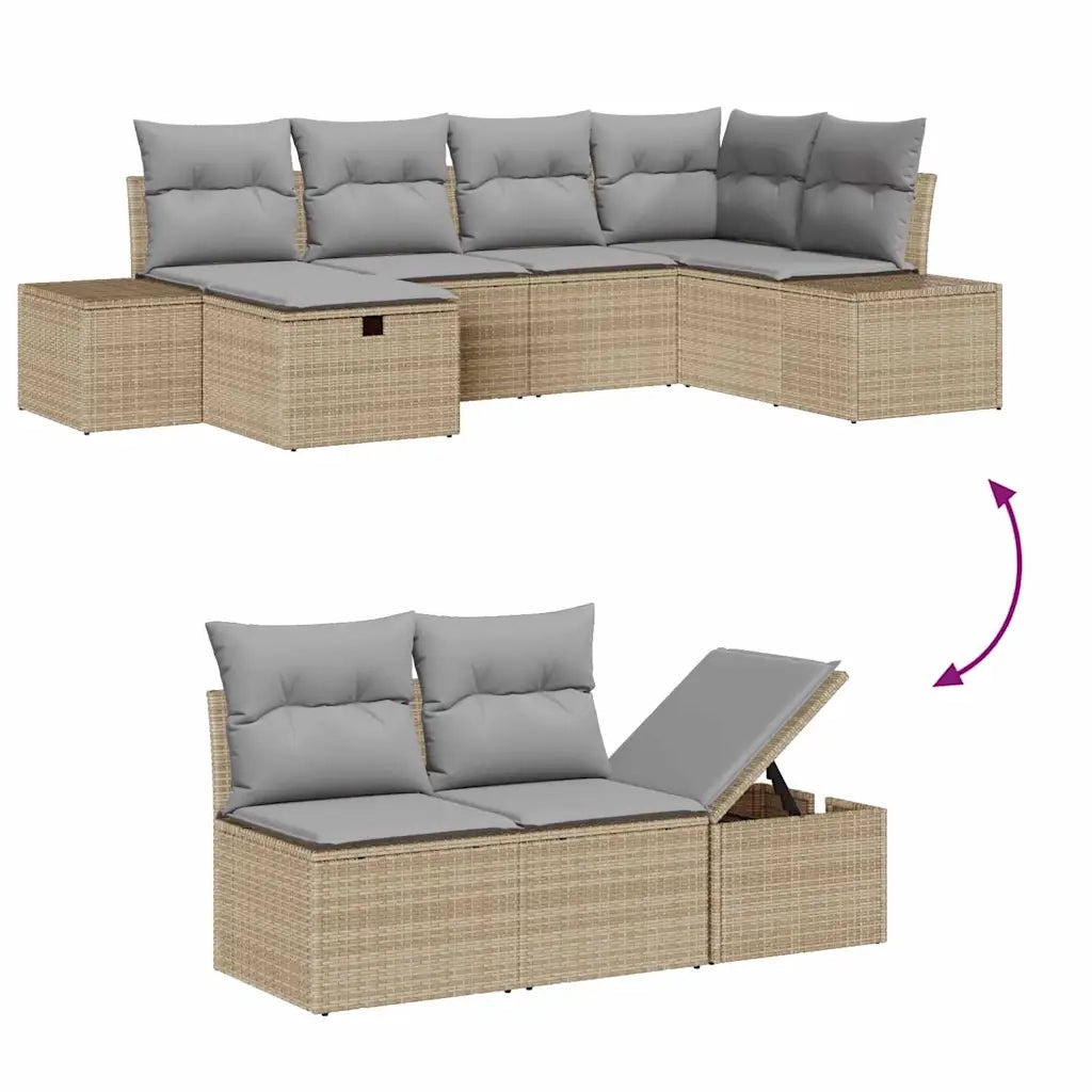 Set di divani con cuscino 6 pcs polyrattan 3360711