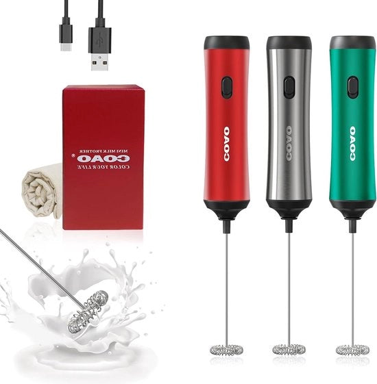 Melkopschuimer Elettrico con Tasca in Acciaio Inossidabile - Piccole Fruste per Latte e Cappuccino - Regali per Caffè