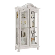 Vetrina 2 porte shabby legno bianco consumato 103x45x197 (958) - Mobili 2G