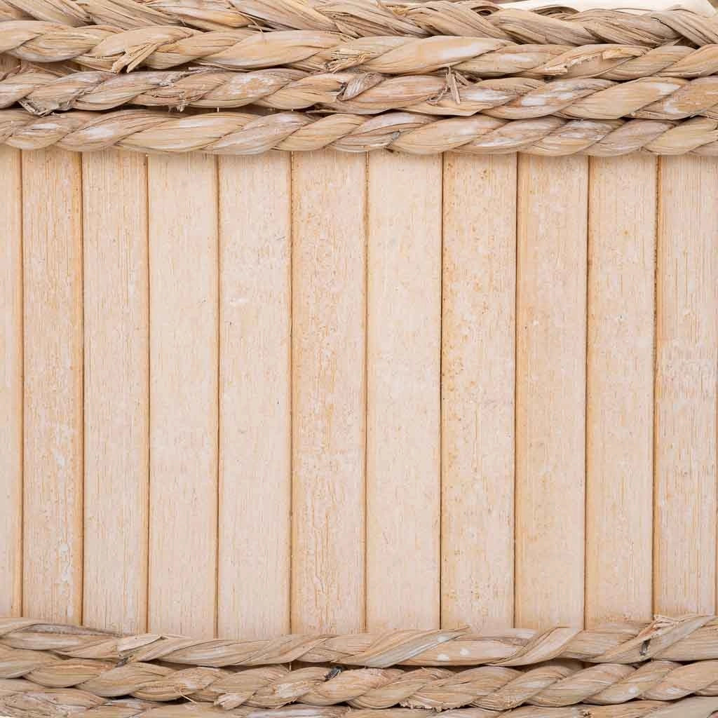 Set di 3 cestini ovali in legno marrone
