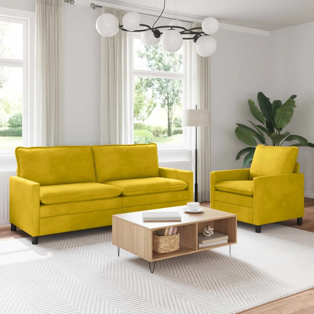 Set di divani 2 pcs Giallo Velluto