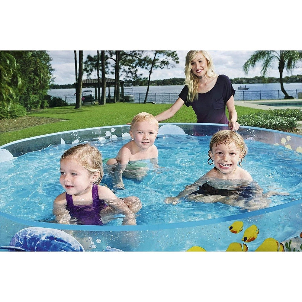 Trade Shop - Piscina Piscinetta Rigida Per Bambini 2 Anni+ Fantasia Marina 183 X 38 Cm 55030 -
