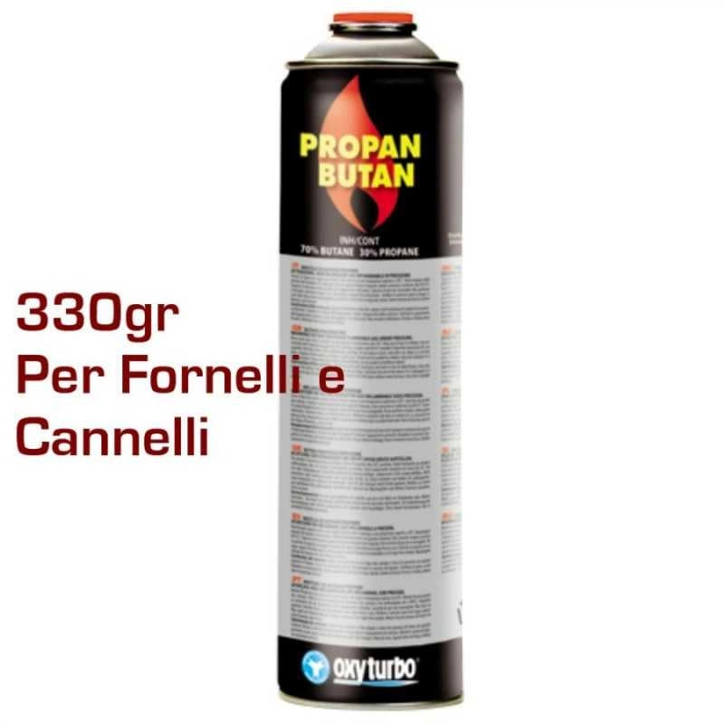 CARTUCCIA BOMBOLA BOMBOLETTA GAS PROPANO BUTANO 330 gr VALVOLA Cannello Fornelli - UNIVERSALE