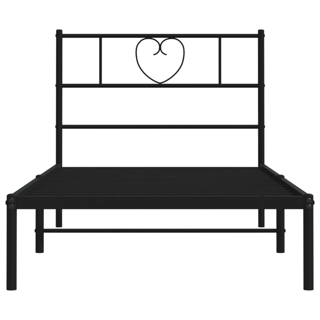 Giroletto con Testiera-Struttura Letto con testiera in Metallo Nero 90x190 cm 113453