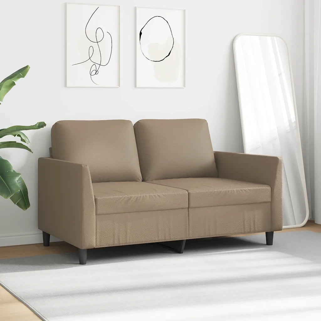 Divano a 2 Posti-Sofa 2 Posti Cappuccino 140 cm in Similpelle 746677