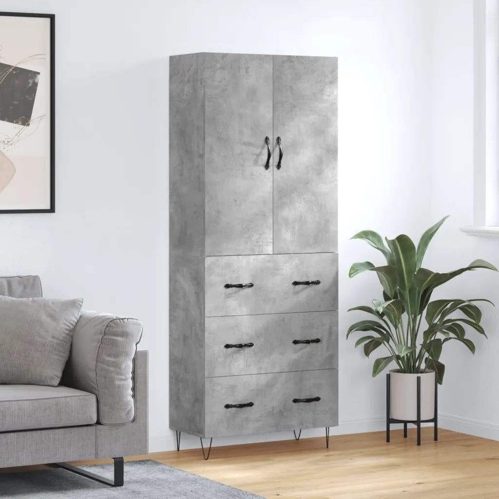 Credenza Grigio Cemento 69,5x34x180 cm in Legno Multistratocod mxl 83507